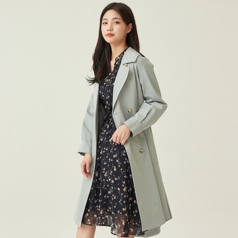 로엠 롱기장 볼륨 트렌치코트