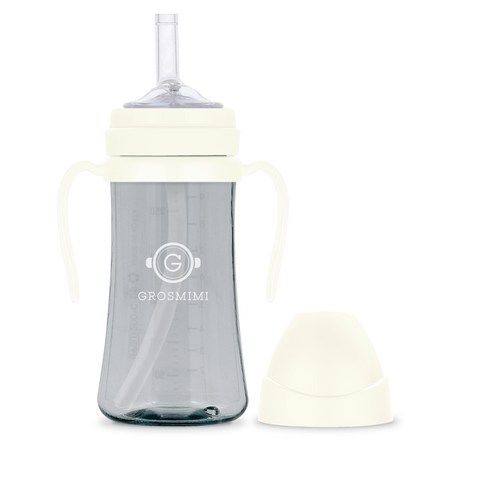 그로미미 PPSU 다크시리즈 빨대컵, 화이트, 1개, 300ml