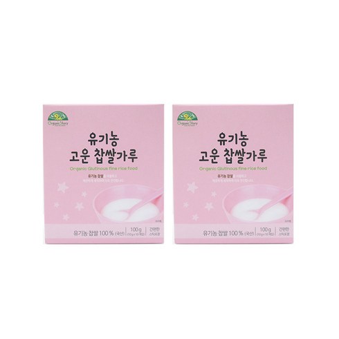 이유식찹쌀가루 - 오가닉스토리 유기농 고운 찹쌀가루, 2개, 100g