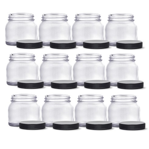 플라스틱 블랙캡 잼병 이유식 YS165L, 165ml, 12개
