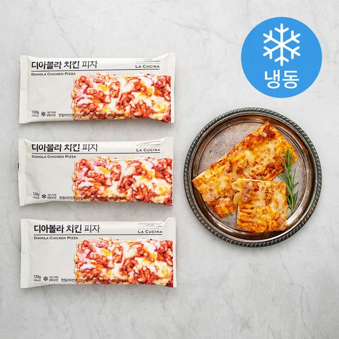 리뉴얼 라쿠치나 포카치아 수제 피자 18팩 - 라쿠치나 디아볼라 치킨 피자 (냉동), 120g, 3개