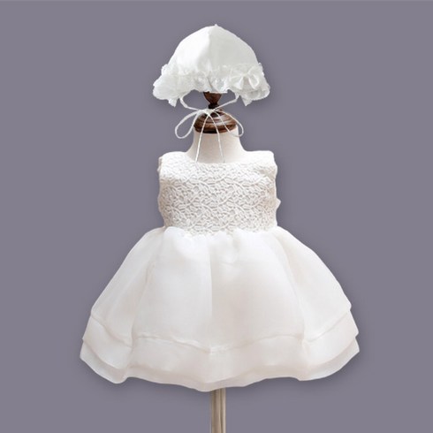 아기백일옷 - 아이엠베베 여아용 블라썸 드레스 + 모자 세트