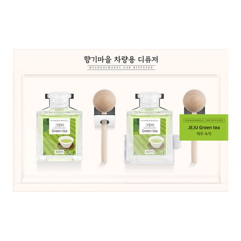 향기마을 차량용 디퓨저 40ml, 제주녹차, 2개