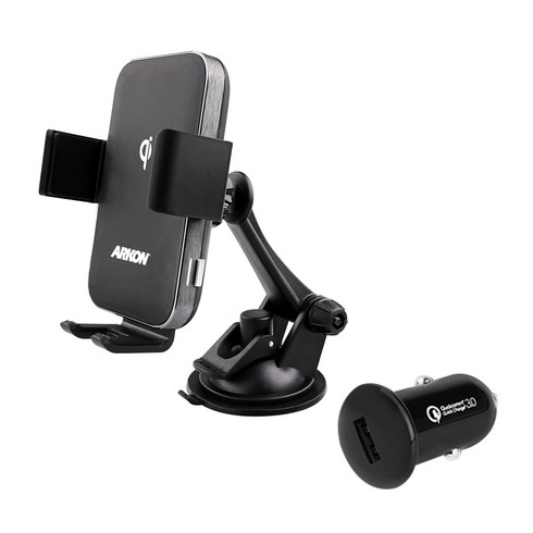 ARKON 무선N오토 FOD 차량용 유리 대쉬 무선충전 핸드폰 거치대 AWC379 + 시거잭 세트, 1세트, 혼합색상