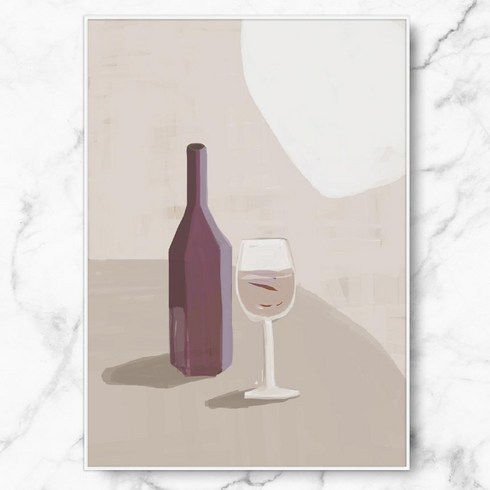 RYMD Wine Glass Still Life 액자, 화이트 수지