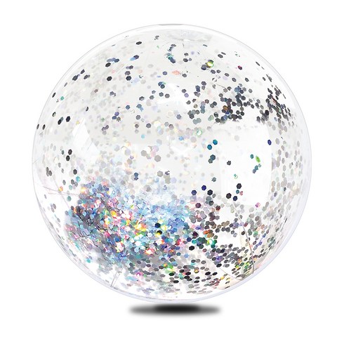 2023년 가성비 최고 비치볼 - 두로카리스마 투명 스팽글 비치볼, 35cm, 혼합색상