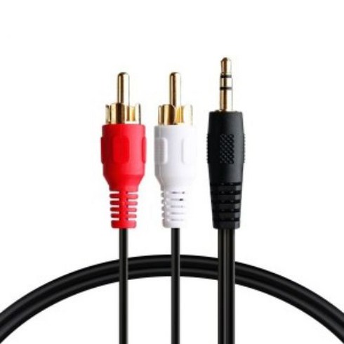 애니포트 2R1ST 케이블 스테레오 3.5mm to 2RCA 10m 2p, AP-2R1ST100, 혼합색상