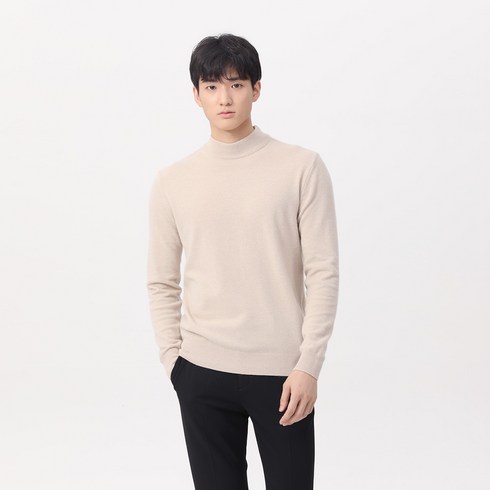마인드브릿지 남성용 캐시미어 하프 터틀넥 니트 MUKT71B2