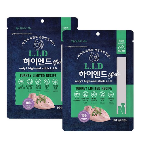 LID 하이엔드스틱 강아지 육포 8p, 칠면조, 2개