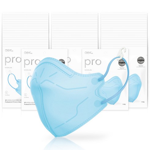 아에르 프로 방진 마스크 2급 KA100N, 50개, 아이스 블루, L