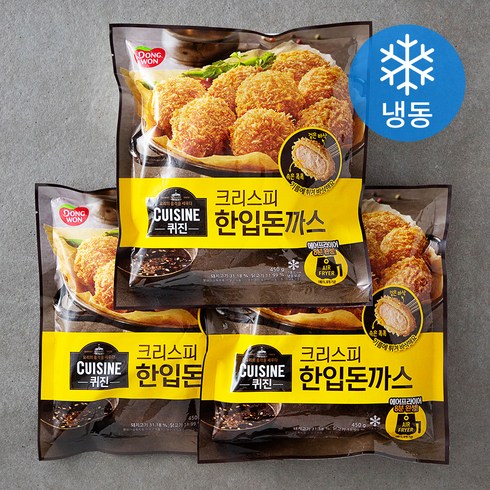 동원 퀴진 크리스피 한입돈까스 (냉동), 450g, 3개