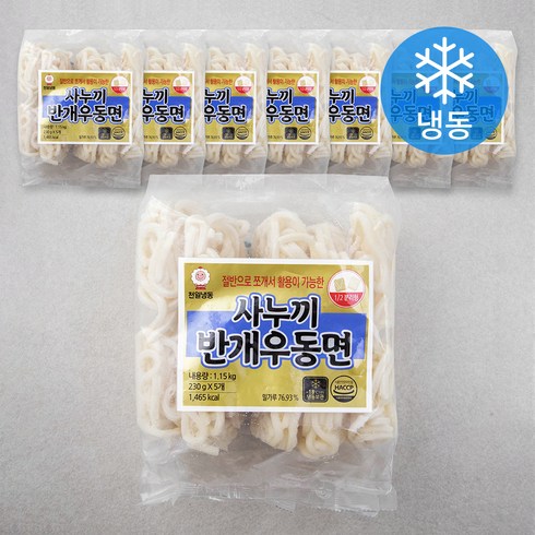 천일사누끼우동 - 천일식품 사누끼 반개 우동면 (냉동), 1.15kg, 8개