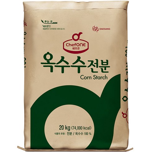 대상 쉐프원 옥수수전분, 1개, 20kg