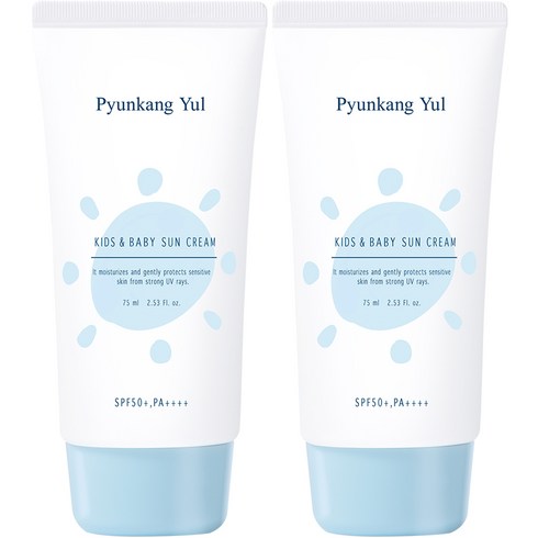 편강율 키즈 앤 베이비 촉촉 선크림 SPF50+ PA++++, 2개, 75ml