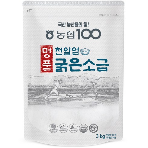 농협100 명품 천일염 굵은 소금, 3kg, 1개