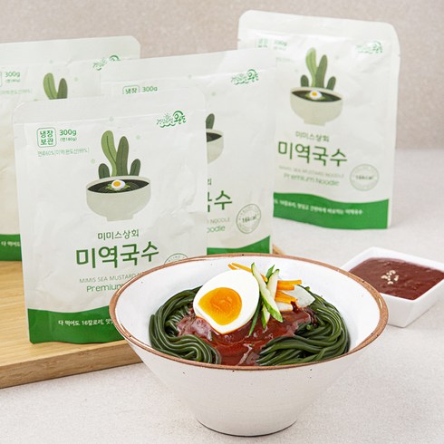 미미스상회 미역국수 300g + 비빔소스 60g 세트, 4세트