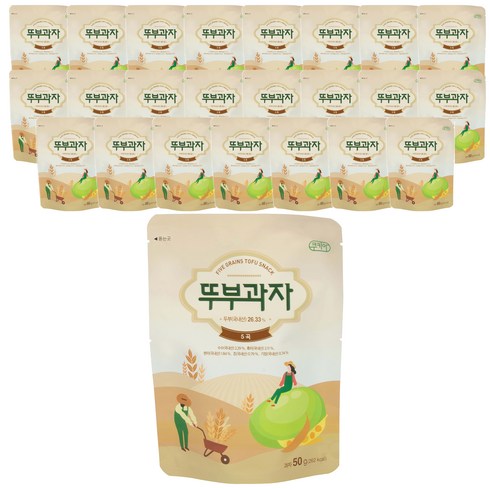 쿠키아 뚜부과자 4종  - 쿠키아 5곡 뚜부과자, 50g, 24개