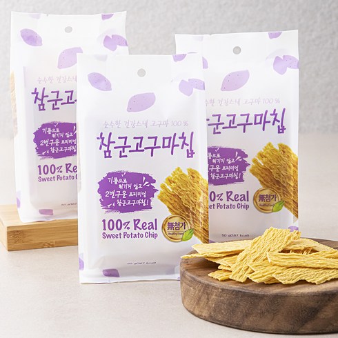 참군고구마칩, 3개, 50g