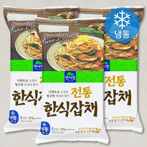 잡채밀키트 - 면사랑 전통한식잡채 (냉동), 375g, 3개