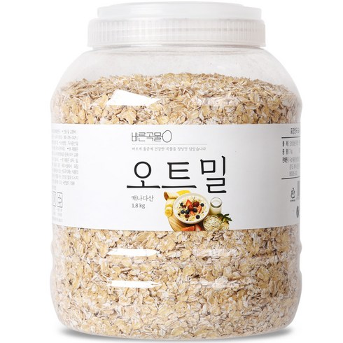 2023년 가성비 최고 바른곡물오트밀 - 바른곡물 오트밀 PET 캐나다산, 1.8kg, 1개