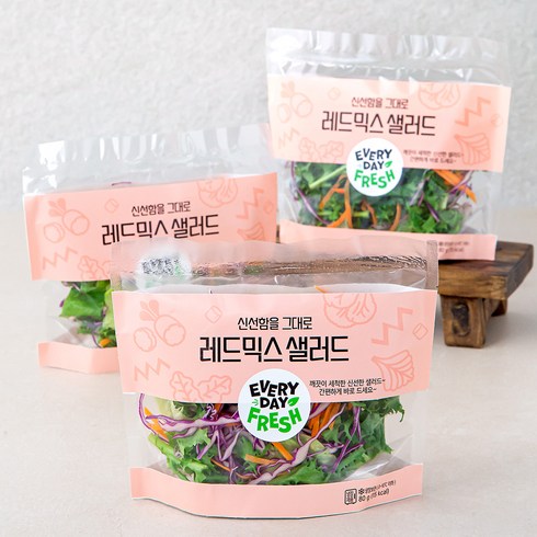 신선함을 그대로 레드믹스 샐러드, 80g, 3팩