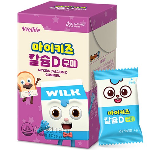 2023년 가성비 최고 파인드마이키즈 - 대상웰라이프 마이키즈 칼슘D 구미 60p, 240g, 1개