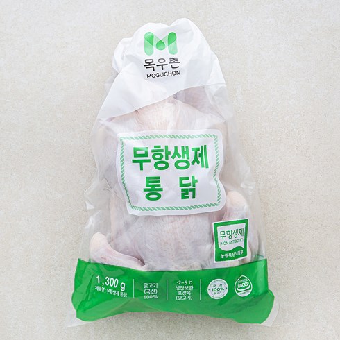 생닭 - 목우촌 무항생제 인증 통닭 (냉장), 1.3kg, 1개