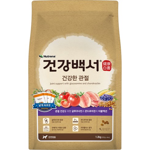 2023년 가성비 최고 베트리나 - 뉴트리나 건강백서 건강한 관절 강아지 사료, 생선, 1.2kg, 1개