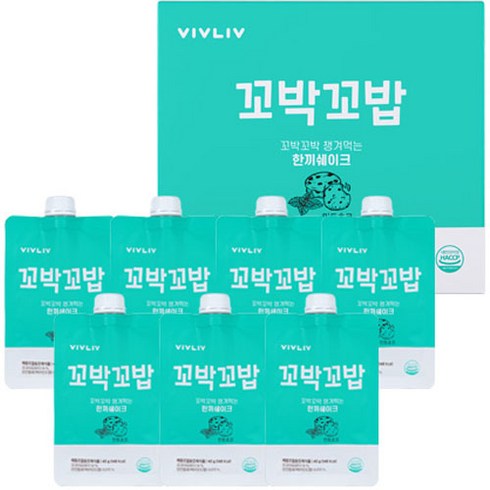 꼬박꼬밥 - 비브리브 꼬박꼬밥 챙겨먹는 한끼 쉐이크 민트초코, 40g, 7개