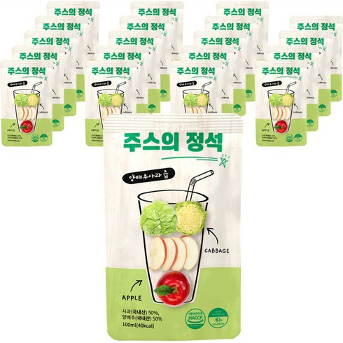 주스의정석 양배추사과즙, 100ml, 20개