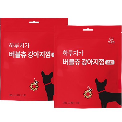 펫생각 강아지 하루치카 톱니형 덴탈 껌 소형 21p, 치석제거, 168g, 2개