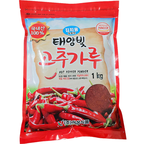 국산고춧가루 - 국산 태양빛 고추가루 김치 깍두기용, 1kg, 1개