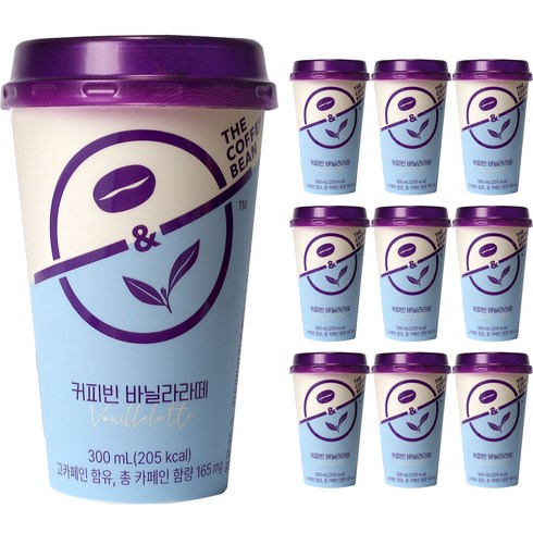 2023년 가성비 최고 커피빈상품권 - 커피빈 바닐라라떼 컵커피, 300ml, 10개