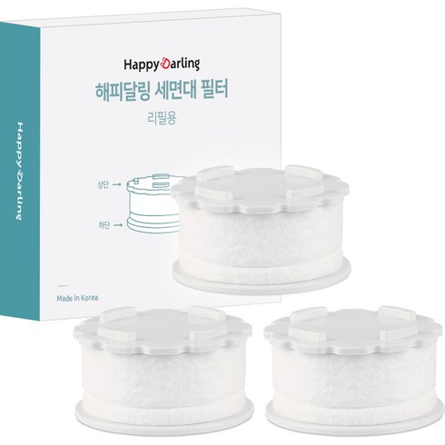 해피달링 세면대 필터 헤드 정수 수도꼭지 수전 리필필터 3p 세트, 1세트