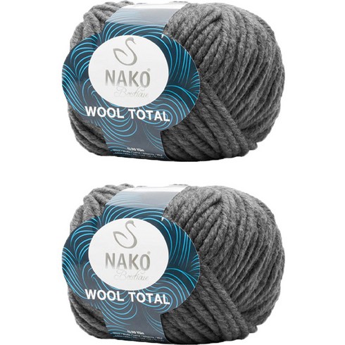 yarna 나코 울 토탈 뜨개실 85g, 103 그레이, 2개