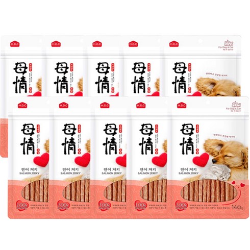모정불심 - 모정 강아지 연어 고기 져키, 140g, 10개