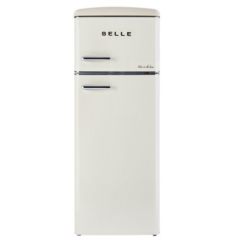 BELLE 뉴 레트로 소형 냉장고 방문설치, 크림, NRD22ACM