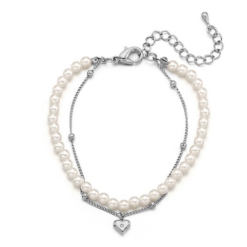 앵브록스 여성용 fia heart pearl layered bracelet 팔찌