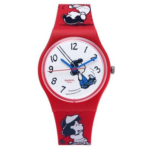 스와치 SWATCH PEANUTS 스누피 우레탄시계 SO28Z106