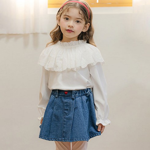 베베쥬 여아용 마일 모티브 티셔츠