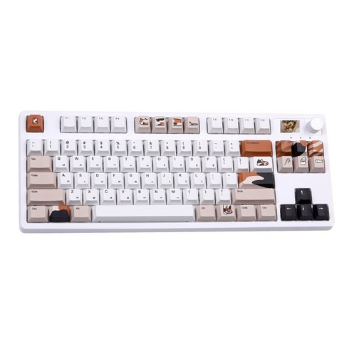 몬스타기어 후르츠 피치 저소음 삼색이 키보드, 텐키리스, 화이트, 닌자 84PRO