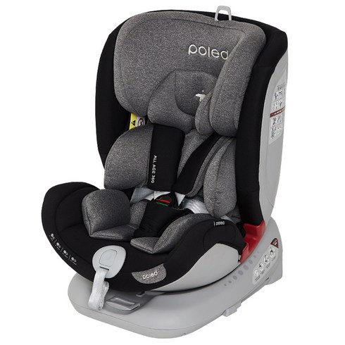 poled카시트 - 폴레드 올에이지 360 회전확장형 카시트 ISOFIX & 락킹벨트, 새틴그레이