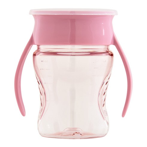 흘림방지컵 - 와우컵 베이비 트라이탄 빨대컵, 207ml, 1개, 스노우 핑크