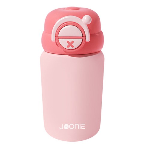 스테인레스빨대컵 - 주니 스테인리스 텀블러 빨대컵, 240ml, 1개, 핑크