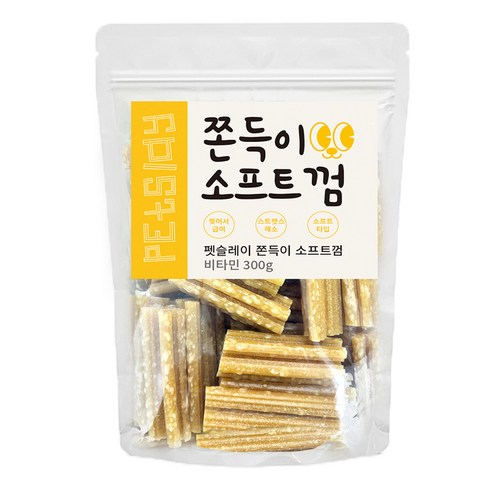 개껌 - 펫슬레이 강아지 쫀득이 소프트 껌, 비타민, 300g, 1개