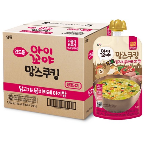 맘스쿠킹 - 아이꼬야 맘스쿠킹 이유식 닭고기 시금치 카레 15개월부터, 10개, 140g