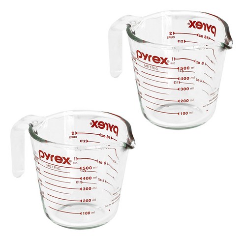 파이렉스 오리지널 계량컵, 투명, 500ml, 2개