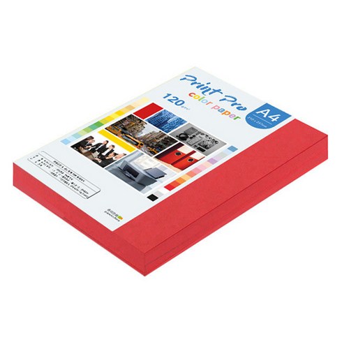 종이문화 프린트프로 칼라복사지 120g No 29 레드, A4, 160개