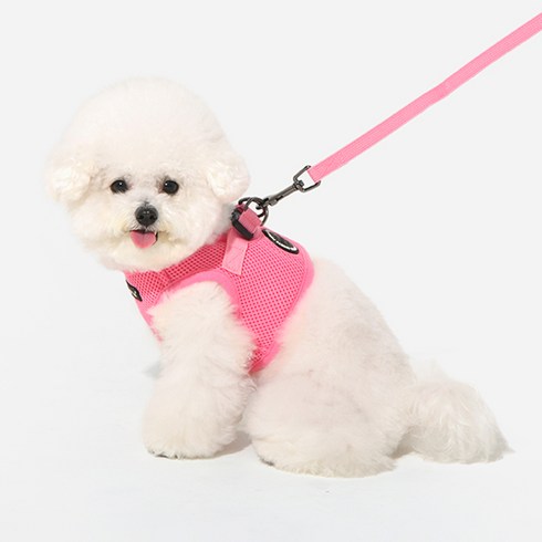 퍼피아 강아지 소프트 베스트 하네스 AH305 B스타일, 핑크
