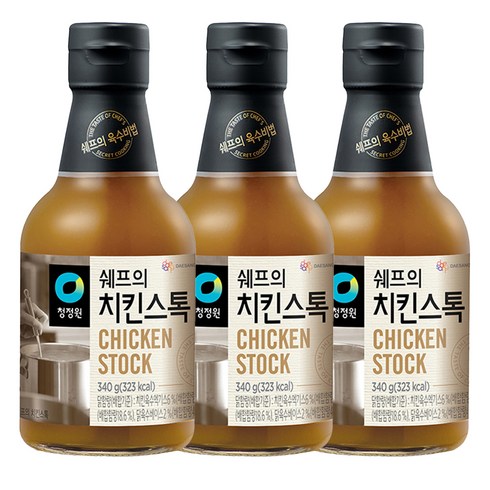 치킨스톡 - 청정원 쉐프의 치킨스톡, 340g, 3개